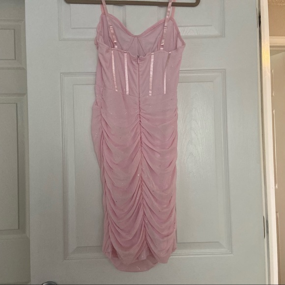 Pink Bodycon Mesh Bustier Cami Dress - Picture 5 of 8